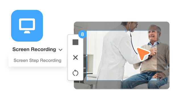 Healthcare professional recording patient care walkthrough using Visla’s healthcare video blur tool for privacy-safe training content